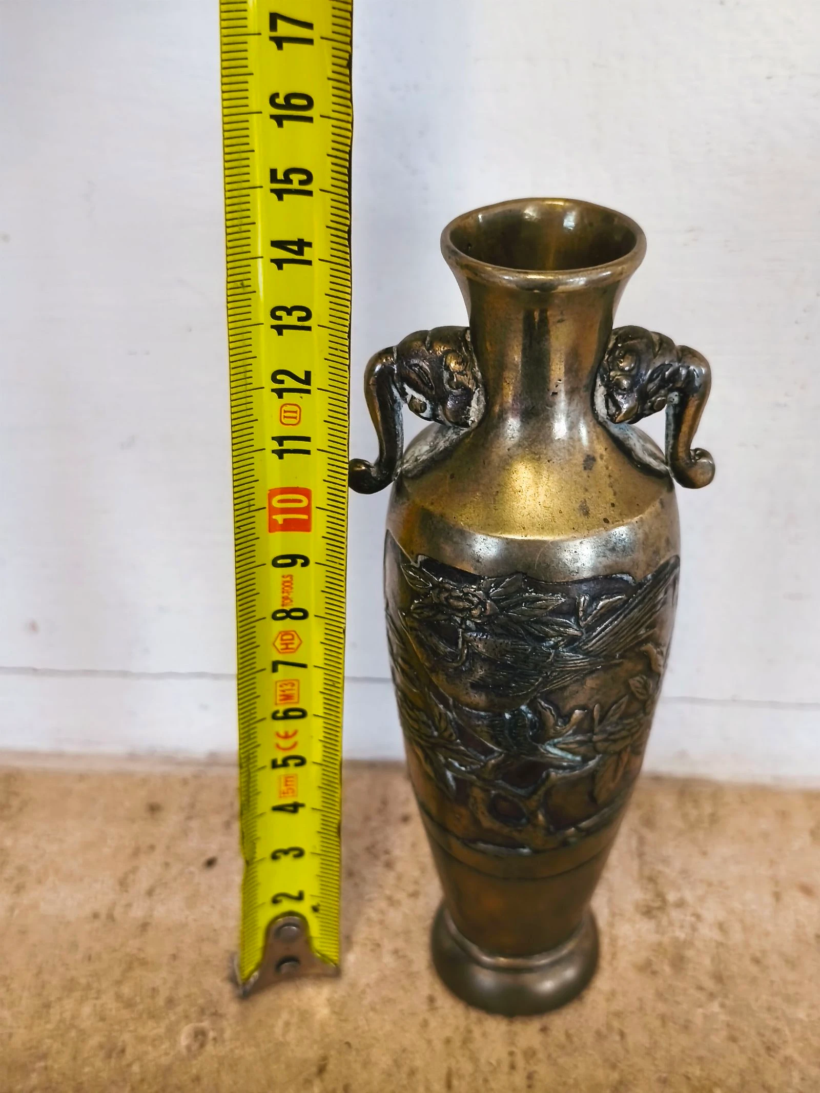 Jarron de bronce antiguo violetero – photo 8
